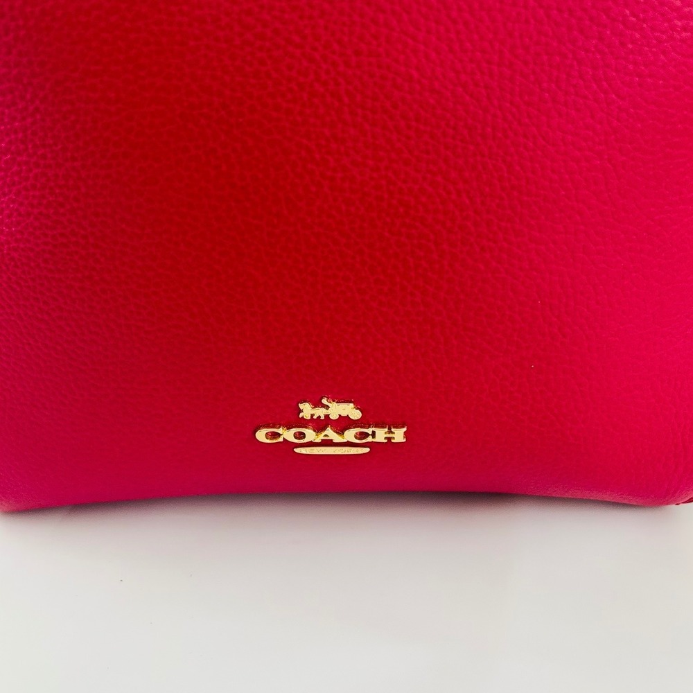 Coach Crossbody Dufflette Rare Fuchsia Pink Pebbled Leather Bag 21377 - Picture 2 of 13
